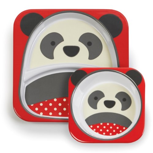 Skip Hop Zoo Melamine Plate and Bowl Set, Pia Panda