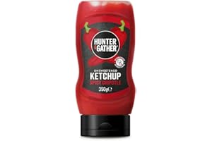 Hunter & Gather Ketchup Picante con Chipotle 350g | Ceto, Paleo, bajo en carbohidratos y apto para veganos | Libre de azúcar añadido y edulcorantes