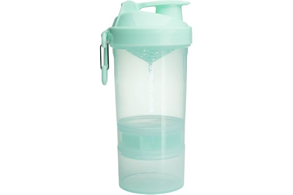 Smartshake Original2Go Shaker Protein Liten Grön Flaska med Förvaring 400ml till 600ml- BPA Fri Vattenflaska till Gym Läckagesäker Proteinshaker till Träning