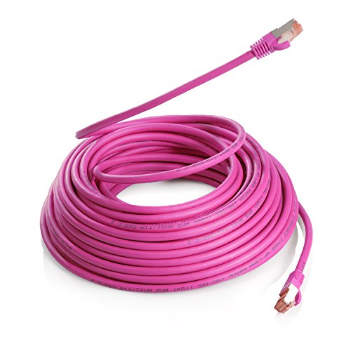 TPFNet 7,5m CAT.6 – CAT6 Premium Ethernet LAN Patchkabel SFTP DOPPELT GESCHIRMT | Gigabit Netzwerkkabel | LAN-Kabel | RJ45 Kabel | Internetkabel | RJ45 Netzwerk Anschlusskabel | Patch Kabel | Ethernet Kabel mit Knickschutztülle magenta (RJ45, Cat 6, Twisted Pair, S/FTP (PIMF) DOPPELT GESCHIRMT, halogenfrei, 1000 Mbit/s / 1 Gigabit) - 2