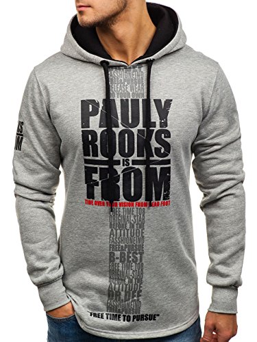 BOLF Hombre Sudadera con Capucha J.Style J04 Gris M [1A1]