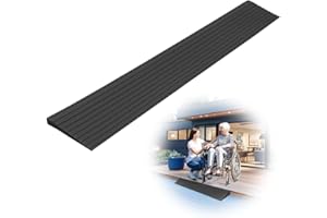 MIUUIPI Türschwellenrampen, rutschfeste Oberfläche, Schwellenrampe, PVC Rollstuhlrampe, Gummirampe Auffahrrampe Schwellenrampe für Kinderwagen, Rollstuhl, Rollator oder e Scooter (Schwarz, 100 x 8 x 1 cm)