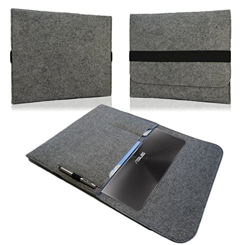 Tasche Hülle für Laptop Case Ultrabook Cover Notebook für Odys Vario Pro 12 Filz Sleeve Schutzhülle Bag aus strapazierfähigem Filz in Grau mit Innentaschen und sicheren Verschluss von NAUC, Farben:Hell Grau