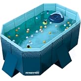 INDUSTEX Foldable Pool, Foldable Pool, Kids Pool, Portable Dog Pool, Detachable Pool, Not Including Pool Cover and Floor Base