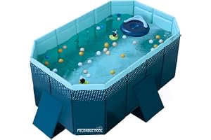 INDUSTEX - Hoppbassäng Vikbar trädgårdspool, Barnpool, Bärbar Hundpool, Demonterbar Pool, Inkluderer inte Poolöverdrag och Poolfodral - (Intern mått 130X90X45cm)