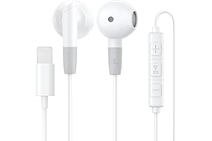 WETSKY Auriculares con cable para iPhone [Certificado MFi] Auriculares intraurales, Auriculares con cancelación de ruido estéreo HiFi con micrófono y control de volumen, compatibles con iPhone 14 Pro Max
