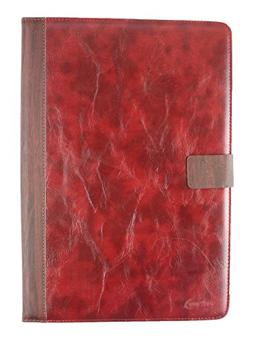 Emartbuy® YunTab D102 Tablet PC 10.1 Zoll Universalbereich ( 10 – 11 Zoll ) Distressed Maroon Multi Angle Exekutiv Folio Mappen Kasten Abdeckung mit Kartensteckplätze + Eingabestift - 3