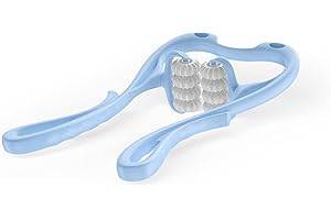 VOYOR-HEALTH VOYOR Masajeador de Cuello Manual, Masajeador cervical y espalda con 8 rodillos, Masaje Muscular Tejido Profundo Punto de presión para alivio del dolor de cuello, Portátil y ergonómico MS410 (Azul)