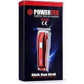 POWERTEC TR-1515 Profesyonel Sa&ccedil; ve Sakal Kesme Makinesi, Şarjlı, Kablosuz, Sessiz Motor, &Ccedil;elik Bı&ccedil;ak