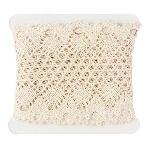VBS 1m Spitzenband 100×7,5 cm 100% Baumwolle Spitzenborte Vintage Nähen Hochzeit - 3
