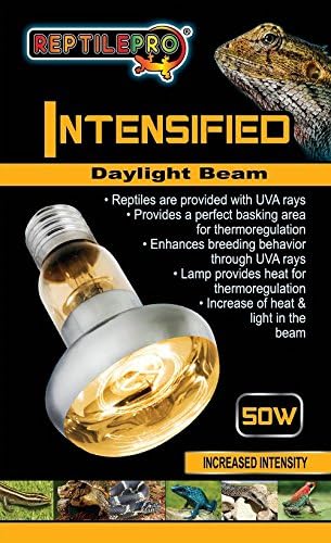 REPTILEPRO INTENSIFIED DAYLIGHT BEAM BASKING SPOT LAMP HEAT REPTILE BULB GLO SUN (RTT036 Intensified 50W)