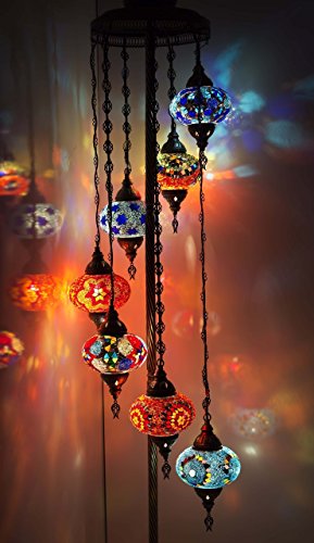 Türkische Mosaik Globus Stehleuchten, atemberaubende marokkanischen Stil, 7 groß Globus Lampenschirm