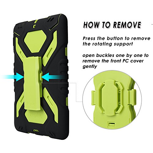 New iPad 9.7 2017 Hülle, Feitenn Heavy Duty Armor Hard Back Schutzhülle Kickstand Silikon PC Dual Layer Protective Case Ständer Stoßfest Shock-Absorption Back Cover Hülle für Apple New iPad 9.7 Zoll (SchwarzGrün) - 2