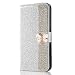 Produktbild 3D Butterfly Bling Glitter Glitzer Diamond Ledertasche Slim Retro Bookstyle Standfunktion Karteneinschub Magnetverschluss Flip Wallet Hülle Schutzhülle für Huawei P8 Lite 2017