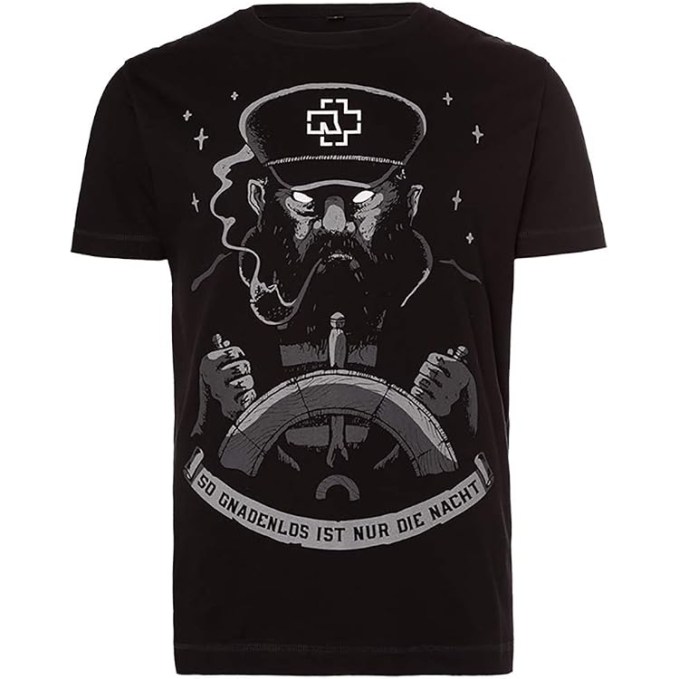 Camicia A Manica Lunga RAMMSTEIN - 100% Cotone, Nero Con Stampa Bianca