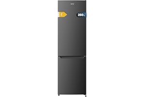 Cecotec Frigorífico Combi Bolero CoolMarket Combi 250 Dark E. Clase Energética E Frigorífico Combi Inox Oscuro 180X55Cm, 250L, No Frost, Multi Air Flow Y Cajón Humidity Box