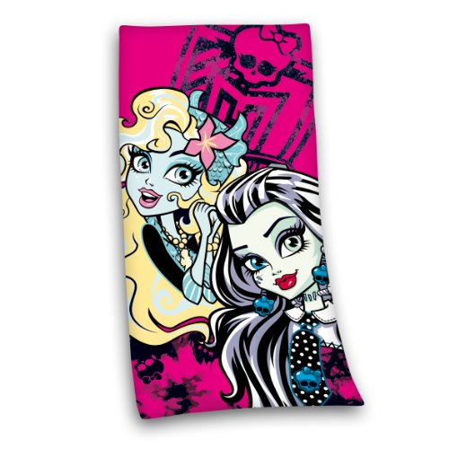 Herding 612763516 Velourshandtuch Monster High, 75 x 150 cm, 100 % Baumwolle, bedruckt
