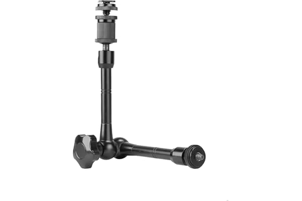 HIFFIN 11"/28cm Adjustable Magic Arm with Ball Head, 1/4" Screws for Flash/LED Light/Microphone/Monitor, Compatible with All Camera Cage, Max Load: 3.3lb/1.5kg