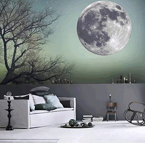 Extsud® Wandsticker Leuchtaufkleber Leuchtsticker Nymph und Stern / Mond fluoreszierend Wandaufkleber Hausdekoration für Schlafzimmer Wohnzimmer Kinderzimmer (Mond) - 3
