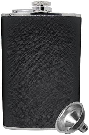 JUJOR Grade 304 Stainless Steel Hip Flask (8 oz., Black)