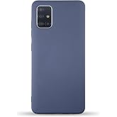 KZY İletişim Samsung Galaxy A51 ile Uyumlu Kapak ile Uyumlu İ&ccedil;i Kadife Lansman Silikon Kılıf - Petrol Mavisi
