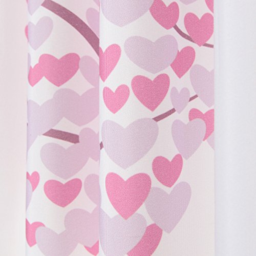GWELL Süß Baum Druck Vorhang Schal mit Ösen TOP QUALITÄT Gardine für Kinderzimmer Schlafzimmer grün lila 1er-Pack - 3