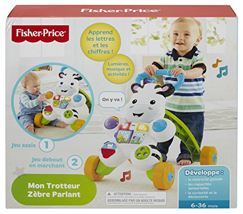 Fisher-Price Mon Trotteur Zèbre Parlant pour Apprendre à Marcher avec Musique et activités d'éveil, pour bébé de 6 Mois et Plus, DLD96 – Image 3