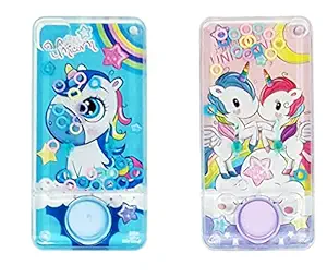 Crackles Unicorn Ring Toss Water Game for Kids Toy Water Console Handheld Game Toy for Kids Boys, Children - Random Designs-2 Unit