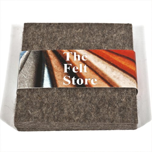 Viereckige Filzuntersetzer, grau, 10 x 10 cm, 4 mm dick