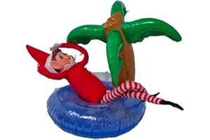 Decsee Elf Inflatable Rubber Ring - PALM TREE - Float Prop Accessories Props Ideas Joke Christmas Decoration