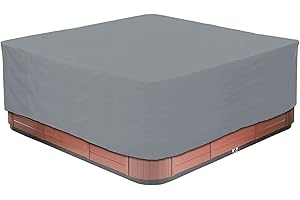 LDIW Outdoor Square Hot Tub Cover 210D Oxford Fabric Garden SPA Bath Pool Cover Waterproof Dustproof Anti-UV Multiple Sizes to Choice,Gray,220x220x85cm