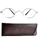 Produktbild Lesebrille Professorenbrille mit runden ovalen Gläsern - mit GRATIS Etui | Vintage Retro Stil Edelstahl Rahmen (Silber) | Lesehilfe für Damen und Herren von Mini Brille | +1.5 Dioptrien
