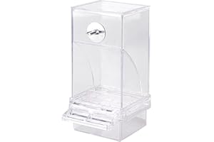 COACOM Alimentador Automático de Aves, Transparente, 18.5*7.5*8.5cm, para Jaulas de Aves Familiares y Granjas de Cría