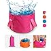 Produktbild Camping Becken Outdoor Waschbecken, NATUCE Ultraleichter Folding Waschbecken Tragetasche Reise im Freien kampierende wandernde Aufbewahrungstasche 15L - rosa