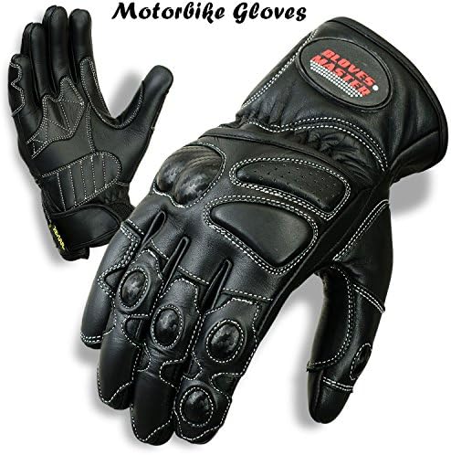 Gloves Master Motorbike Gloves Cowhide Leather Motorcycle Winter Protection Bikers Gloves (Medium- palm size 8-9cm across)