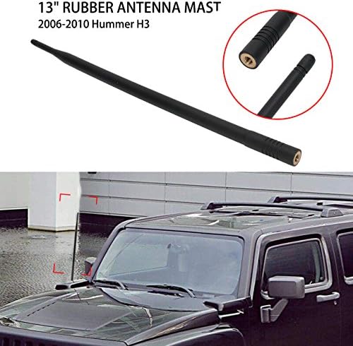 Sengear 13" Car Aerial Antenna AM FM Radio Signal Reception Mast Black Replacement For 2006-2010 H3