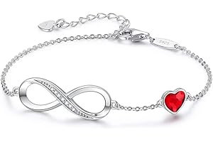 LOUISA SECRET Bracelet Femme Argent 925 Infini, Bracelet d’amour Femme Réglable, Bijoux Femme Cadeaux Noël Femme Anniversaire Fête des Mères Cadeau Maman Infinity Heart Bracelets Silver