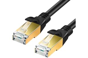 SHULIANCABLE Cat 8 Câble Ethernet, Câble Ethernet LAN RJ45 Réseau 40Gbps 2000MHz (1M)
