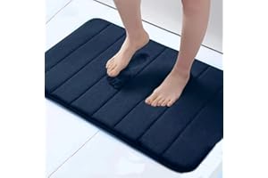 SWISSPACK Bath Mat-Extra-Soft Plush Bath Shower Bathroom Rug, 1'' Chenille Microfiber Material, Super Absorbent Bath Rug (NAVY, 50CMS X 80CMS)