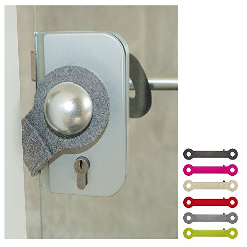 ebos Türstopper aus Wollfilz hellgrau✓ Schützt Finger & Türen ✓ Dezentes Design ✓ 100% Wollfilz | Optimaler Klemmschutz für Kinderfinger | Door Stopper, Filzriemen zum Einhängen | Türkordel einsetzbar ohne Bohren | Türpolster für alle Türklinken