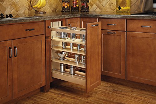 Rev-A-Shelf448-BCBBSC-8C - 8 in. Pull-Out Wood Base Cabinet Organizer with Ball-Bearing Soft-Close Slides