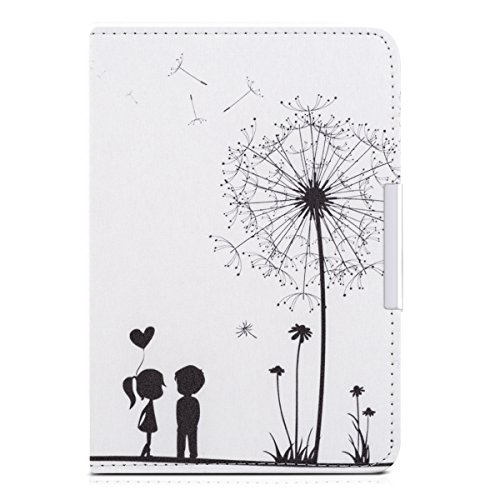 kwmobile Hülle für Tolino Shine / Page – Flipcover Case eReader Schutzhülle – Bookstyle Klapphülle Pusteblume Love Design Schwarz Weiß - 2