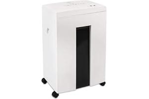 WOLVERINE 10-Sheet Super Micro Cut High Security Level P-5 Heavy Duty Paper/CD/Card Ultra Quiet Shredder for Home Office by 40 Mins Running Time and 22-Litre Pullout Waste Bin SD9112(White)