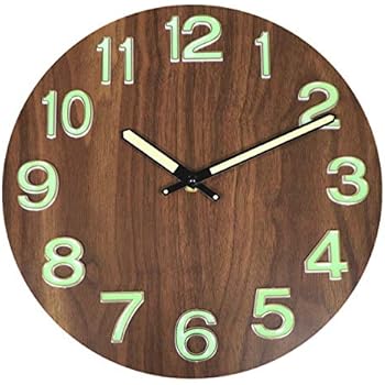 Amazon.de: TETAKE Wanduhr Leuchtend - 30cm Holz Lautlos ...