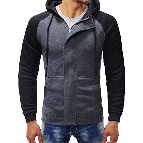 Sudaderas Hombre BBestseller,Hombre de Manga Larga Otoño Invierno Empalme Casual Sudadera con Capucha Blusa Superior Sudaderas con Capucha