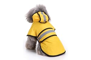SMDARROY Hunde Regenmantel mit Kapuze und sicheren reflektierenden Streifen, ultraleichte, atmungsaktive 100% wasserdichte Regenjacke für große Hunde