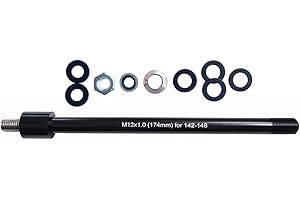 ODIER 12MM Thru Axle Adapter for Bike Trailer Hitch 1.0 1.5 1.75 TP Compatible with 142-148 Hub Size Different Shalft Length for Choose