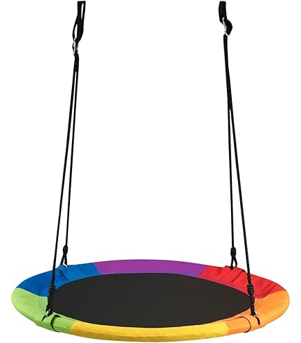 GIANTEX Korbschaukel Mit Rückenlehne – Höhenverstellbar, Bis 100 Kg Belastbar | Für Garten & Balkon