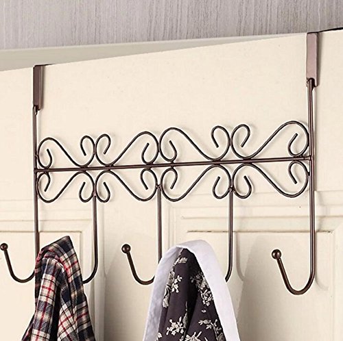 Vintage Türgarderobenleiste Nützliche Handtuchhaken, Metall Verchromt (Braun) - 3