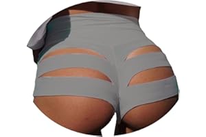 ORANDESIGNE Scrunch Butt Sportshorts Damen Push Up Booty Nahtlos Biker Yoga Fitness Gym Shorts Hohe Taille Pole Dance Rüschen Bikini Rave Cut Out Clubwear